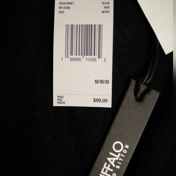 David Bitton Buffalo Celia Black Open Oversized Cardigan - Picture 4 of 11